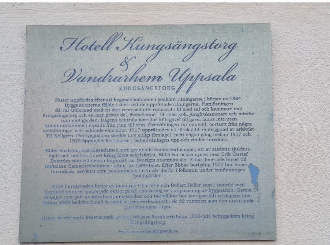 Hotell kungsängstorg räknas mer som ett vandrarhem i Uppsala då den är väldigt liten.
